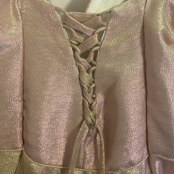 Pink shimmering long dress size 20 - Picture 3 of 8